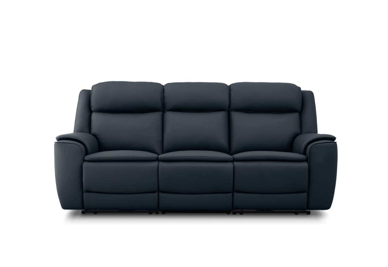 GLUSMAN LEATHER 3 Seater Sofa Electric Recliner with Drop-Down Table – image 1 of 9