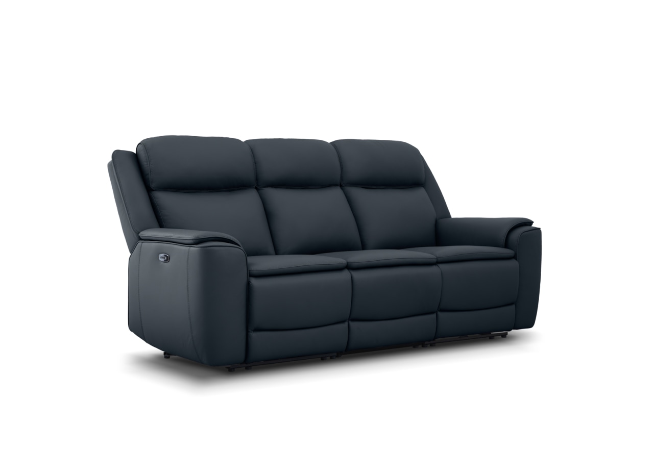 GLUSMAN LEATHER 3 Seater Sofa Electric Recliner with Drop-Down Table – image 2 of 9