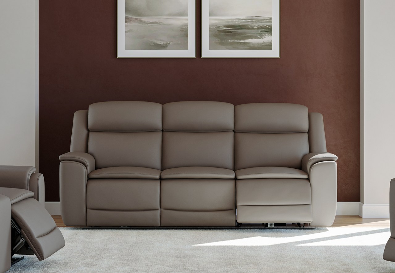 GLUSMAN LEATHER 3 Seater Sofa Electric Recliner with Drop-Down Table – image 11 of 13