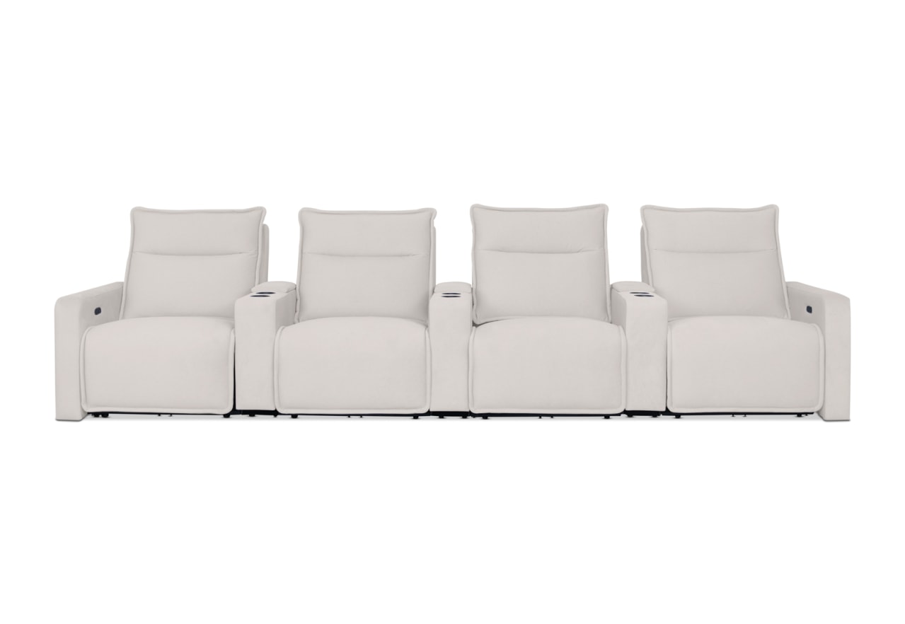 ALCINA FABRIC 4 Seater Theatre Suite – image 1 of 11