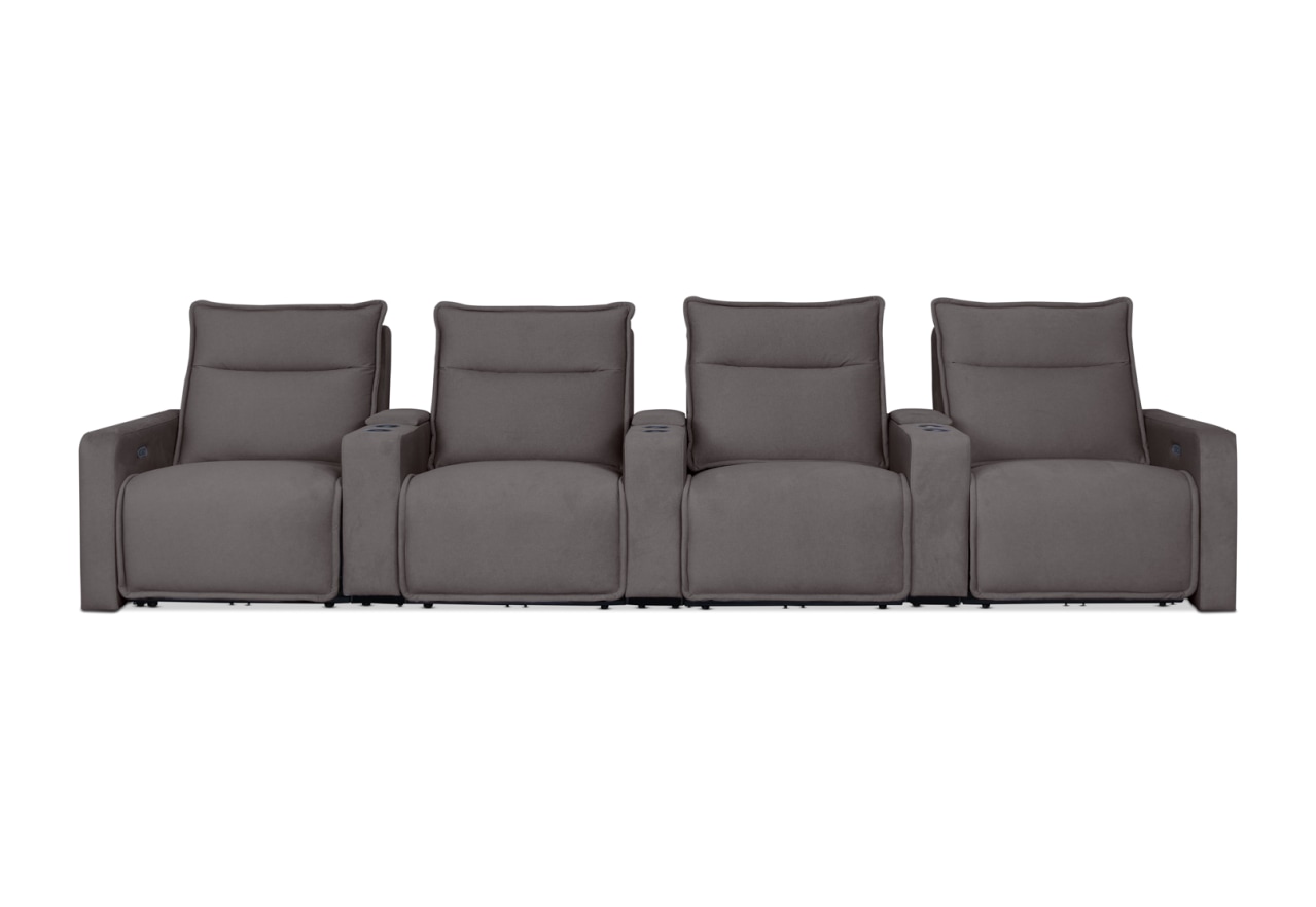 ALCINA FABRIC 4 Seater Theatre Suite – image 1 of 11