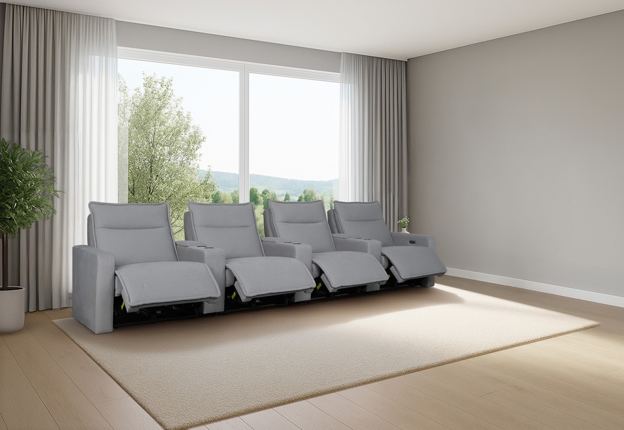 ALCINA FABRIC 4 Seater Theatre Suite – image 14 of 15