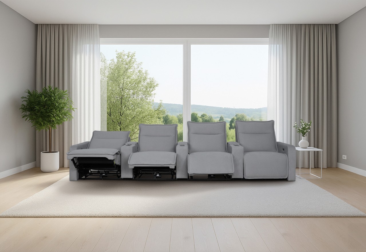 ALCINA FABRIC 4 Seater Theatre Suite – image 15 of 15