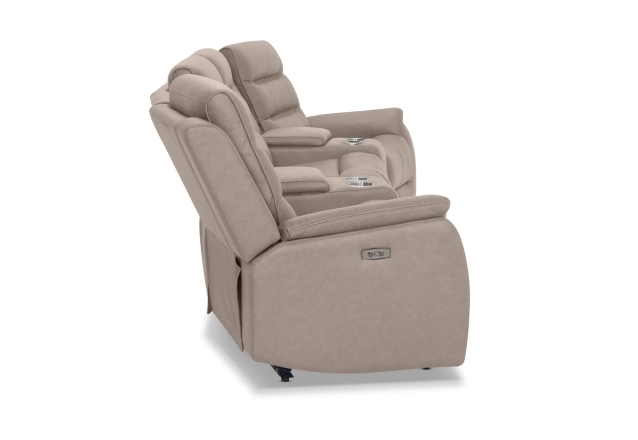 NADAL FABRIC 4 Seater Theatre Suite with 2 Inbuilt Electric Recliners and Console – image 6 of 11