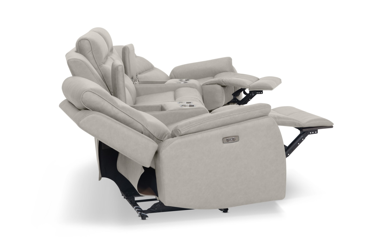 NADAL FABRIC 4 Seater Theatre Suite with 2 Inbuilt Electric Recliners and Console – image 8 of 11