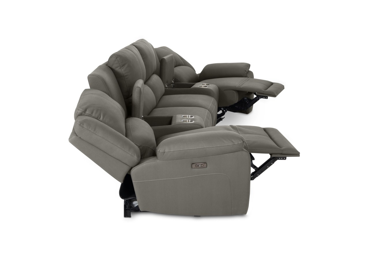 RODDICK FABRIC 4 Seater Theatre Suite with 2 Inbuilt Electric Recliners and Console – image 7 of 13