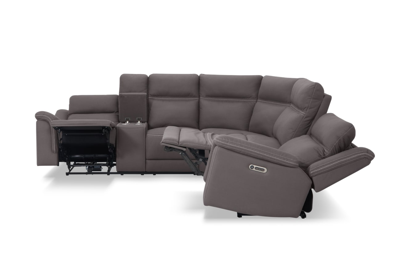 WOLFGANG FABRIC Corner Lounge with Electric Recliners and Console – image 9 of 12