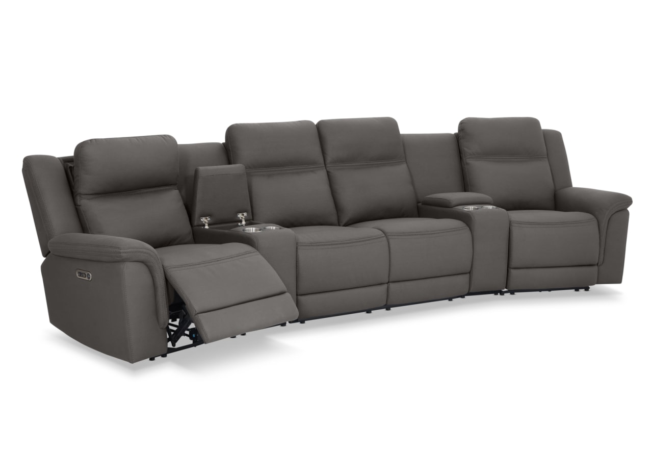 WOLFGANG FABRIC 4 Seater Theatre Suite with Electric Recliners and Console – image 3 of 10