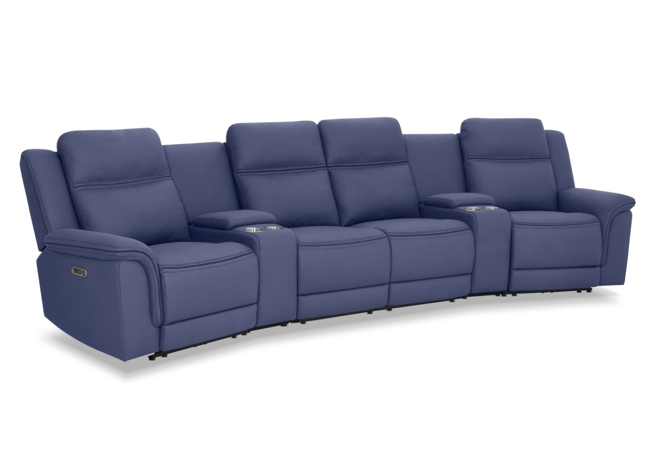 WOLFGANG FABRIC 4 Seater Theatre Suite with Electric Recliners and Console – image 2 of 10