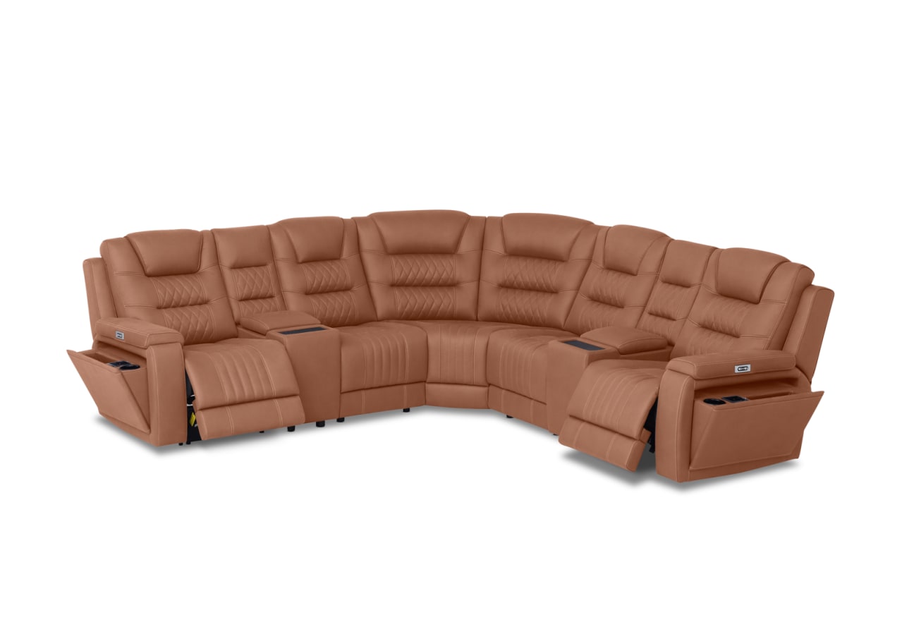 AGASSI FABRIC 5 Seater Corner Lounge with 2 Consoles – image 2 of 6