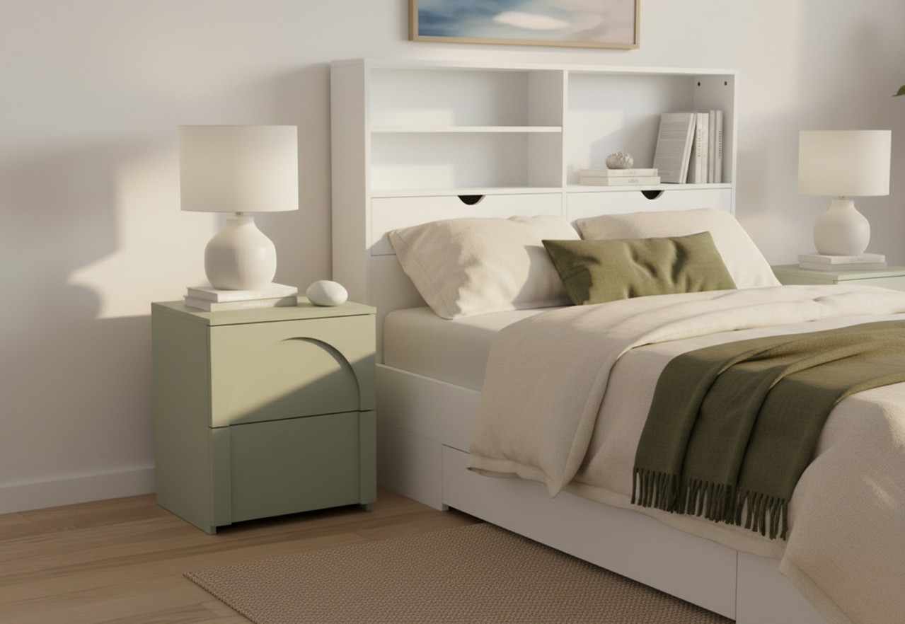 SAVONA Olive Green Bedside – image 1 of 8