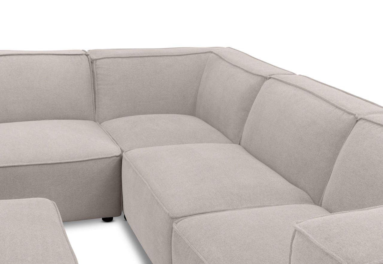 PHENORA FABRIC 7 Seater Corner Lounge with Ottoman – image 10 of 14