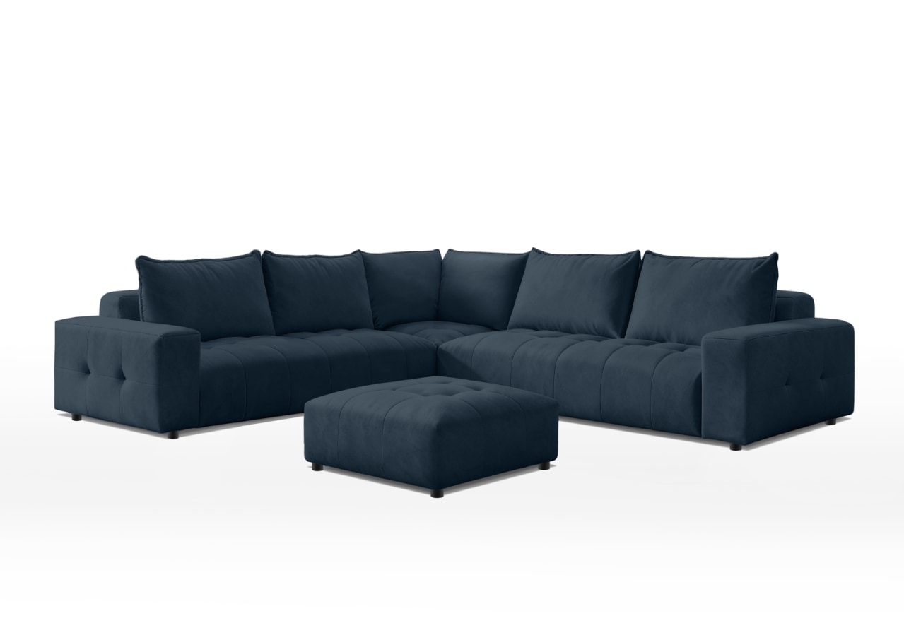 MAGNAR FABRIC 5 Seater Corner Lounge with Ottoman – image 1 of 6