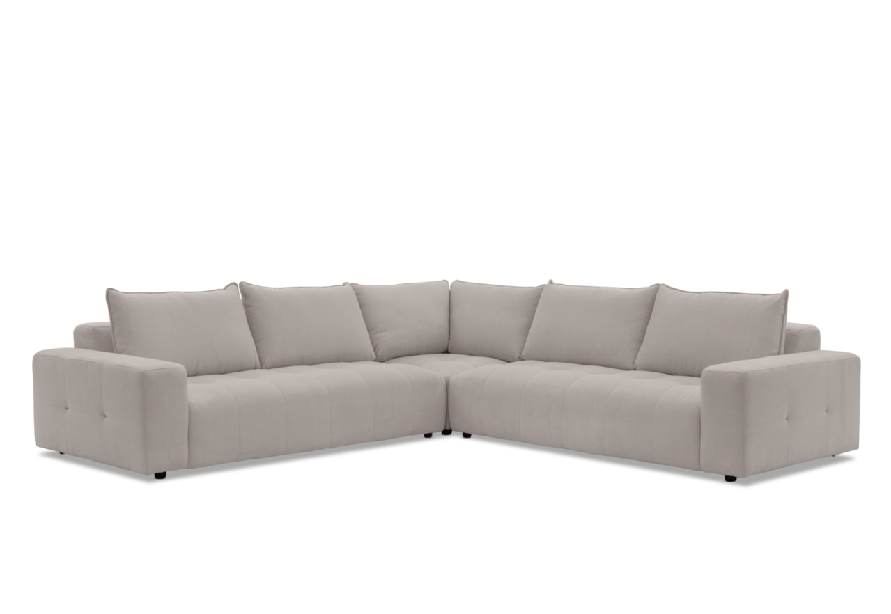 MAGNAR FABRIC 5 Seater Corner Lounge with Ottoman – image 2 of 6