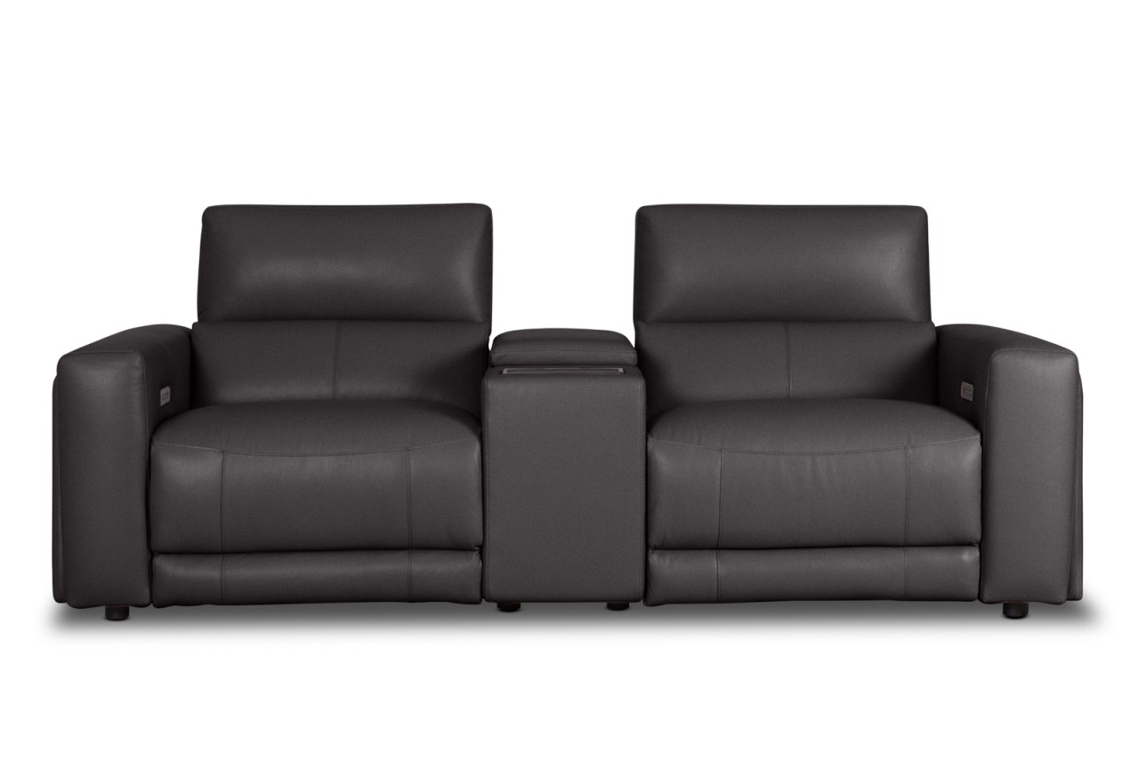 CHICAGO LEATHER 2 Seater Electric Recliner with 1 Console – image 1 of 10