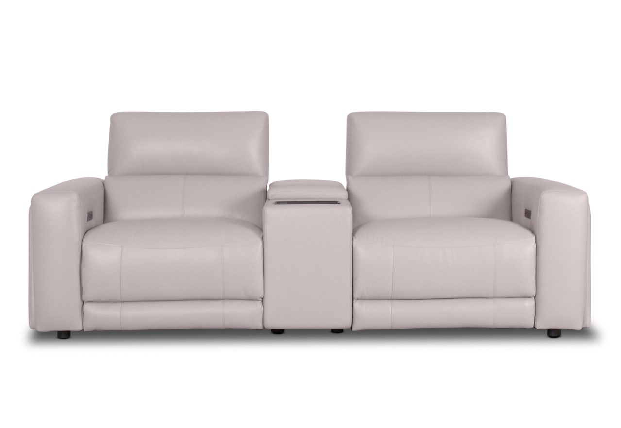 CHICAGO LEATHER 2 Seater Electric Recliner with 1 Console – image 1 of 10
