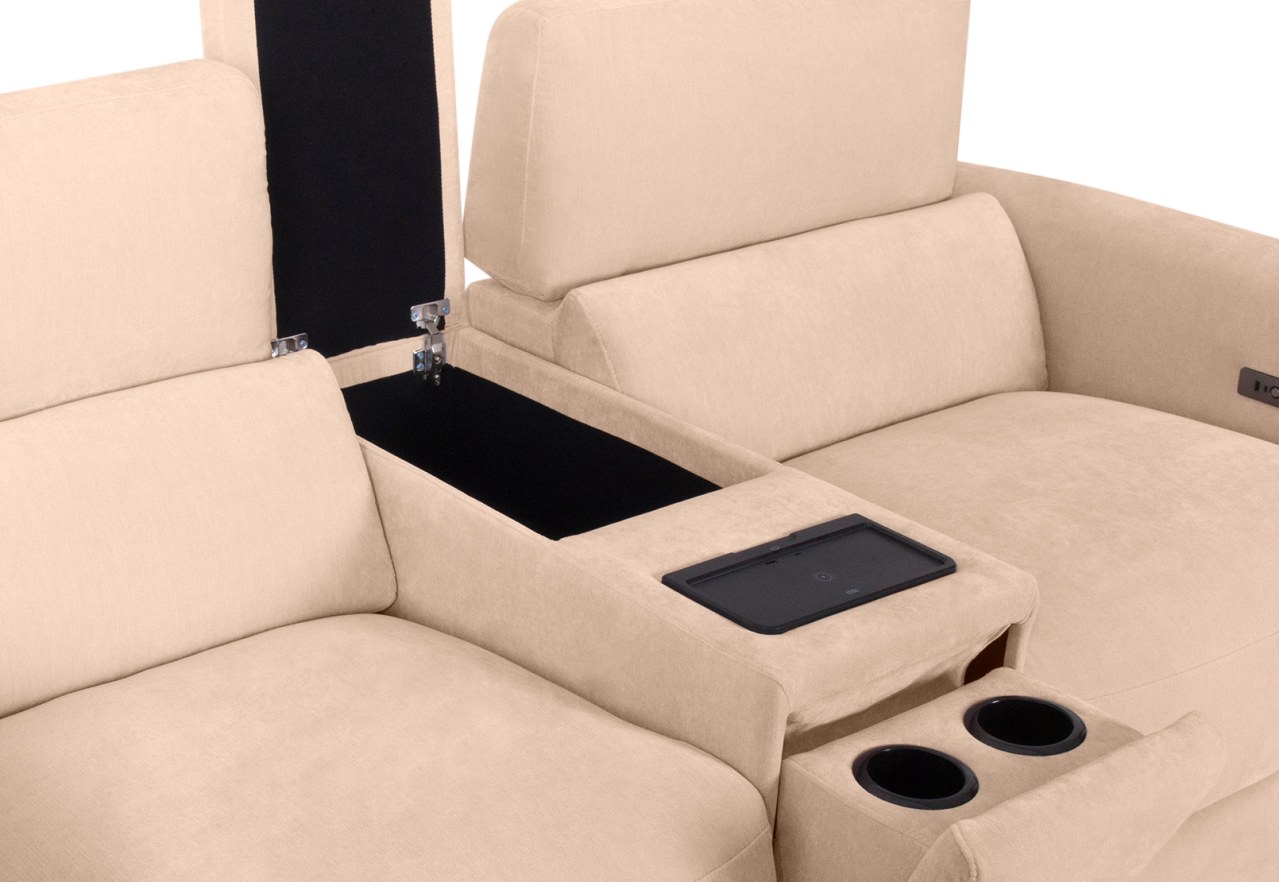 CHICAGO FABRIC 2 Seater Electric Recliner with Console – image 8 of 11