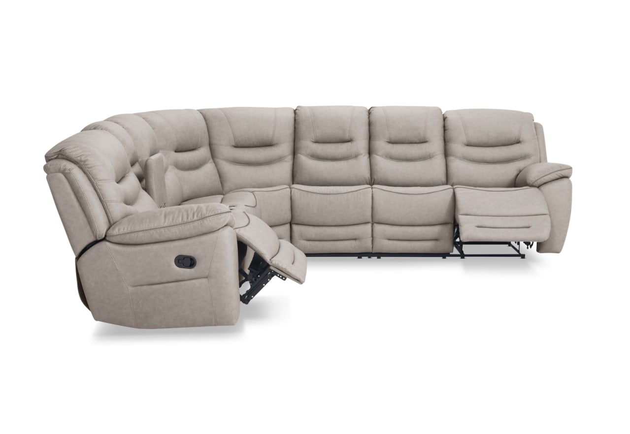 FEDERER FABRIC 6 Seater Corner Lounge with Console – image 5 of 13