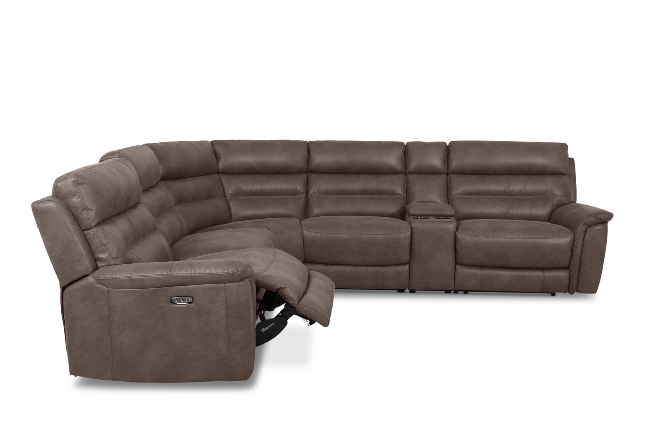FOXTON FABRIC 5 Seater Corner Lounge Electric Recliners and Console – image 5 of 9