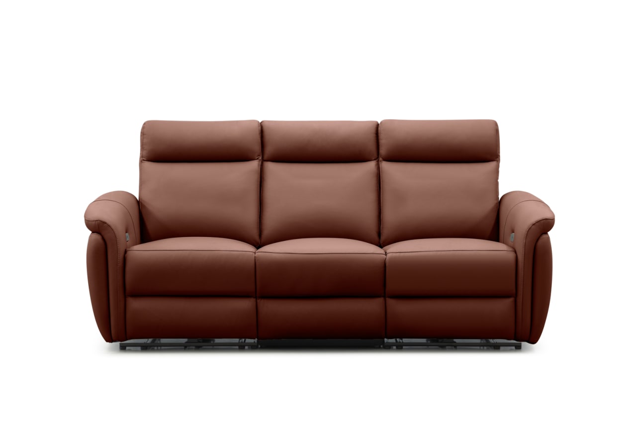 CASAMORE LEATHER 3 Seater with 2 Inbuilt Electric Recliners – image 1 of 11