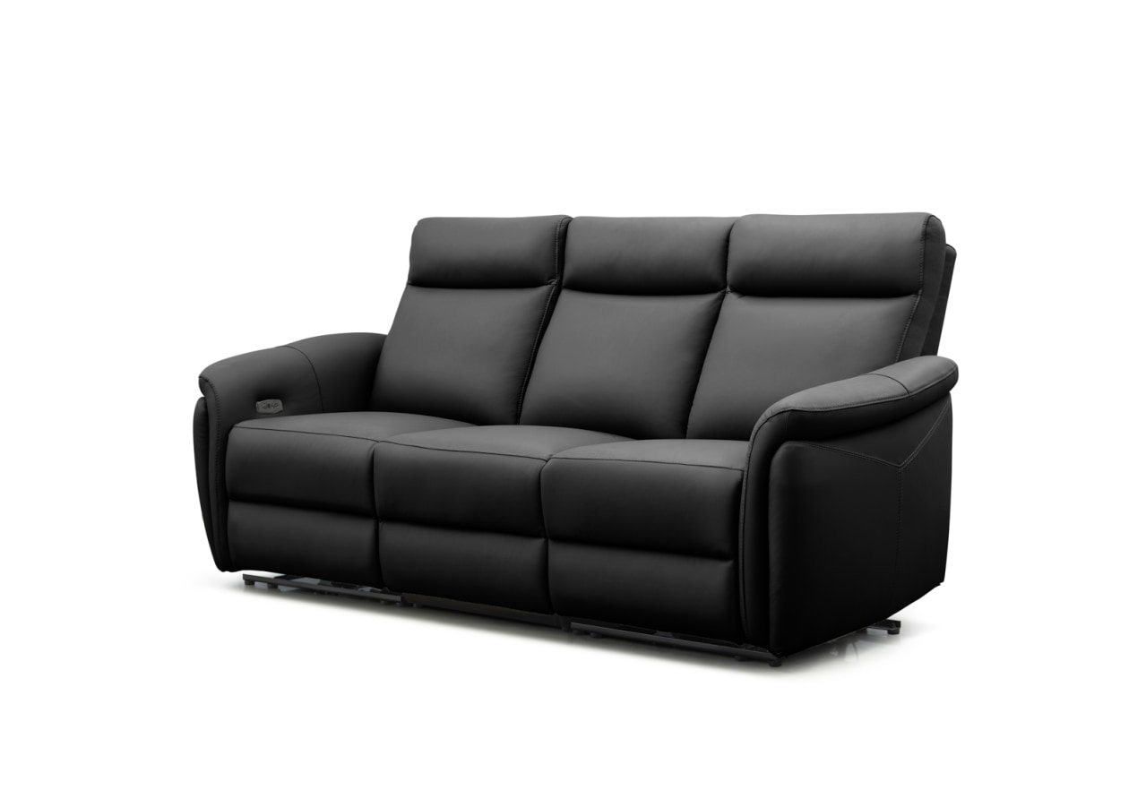 CASAMORE LEATHER 3 Seater with 2 Inbuilt Electric Recliners – image 2 of 11