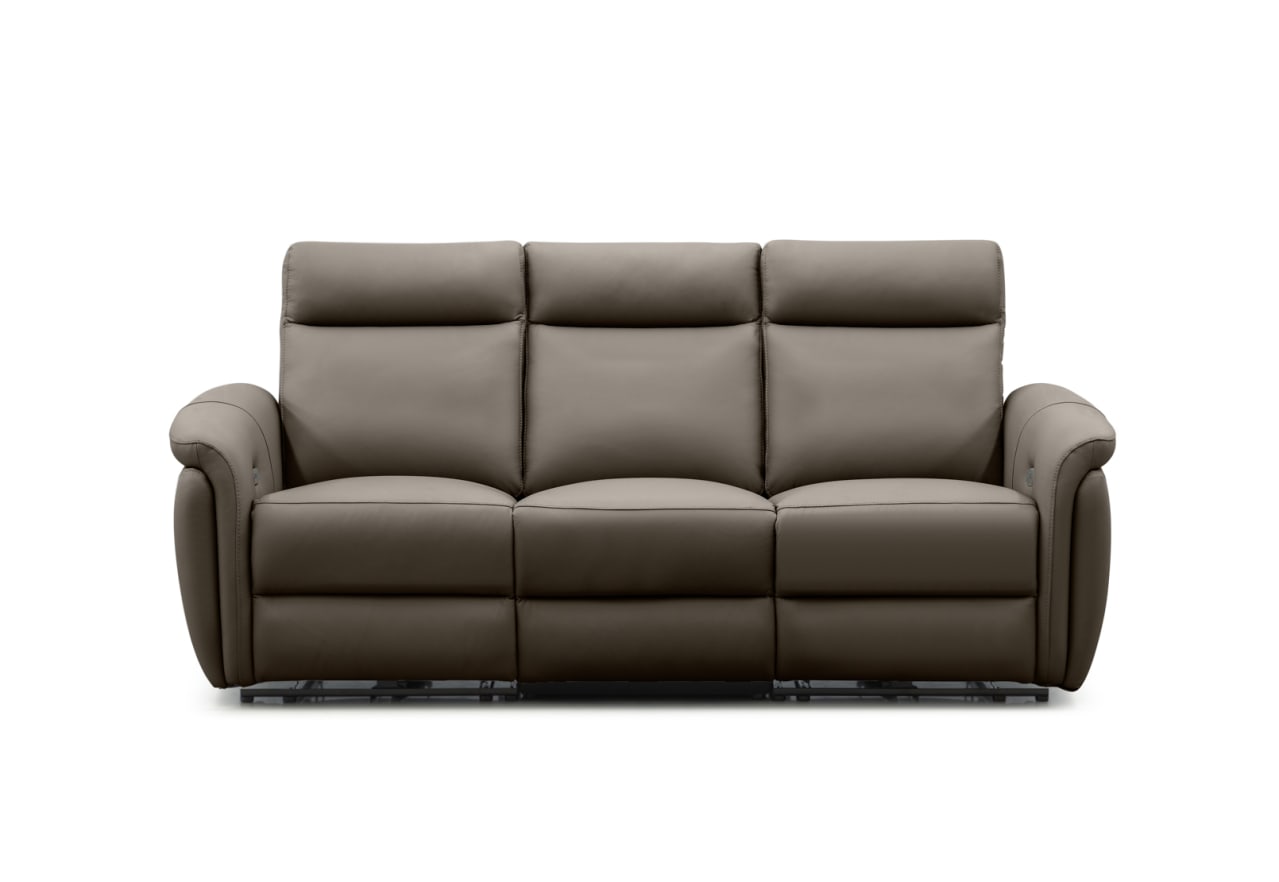 CASAMORE LEATHER 3 Seater with 2 Inbuilt Electric Recliners – image 1 of 11