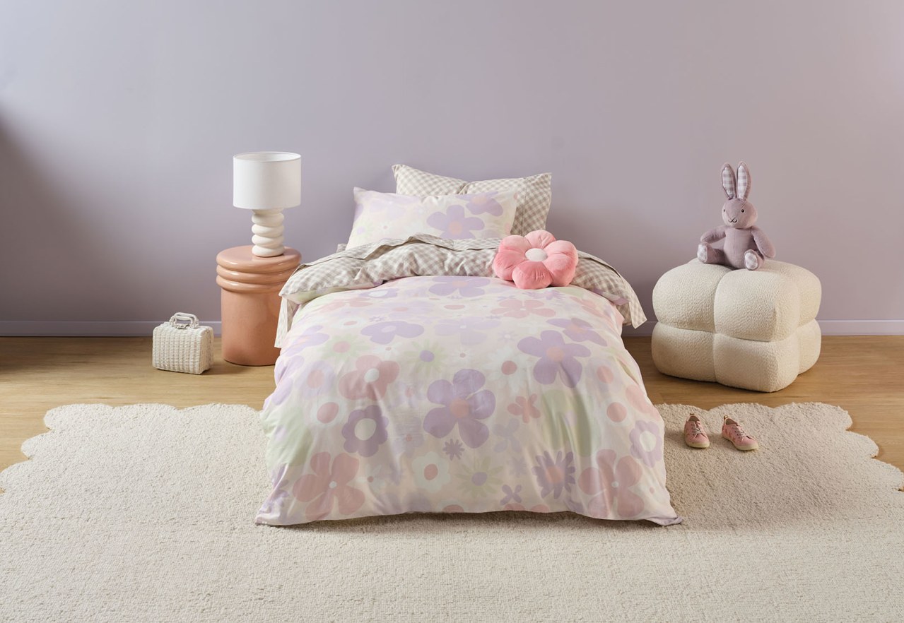 LILA FLORAL Single Bed Quilt Cover Set – image 1 of 3