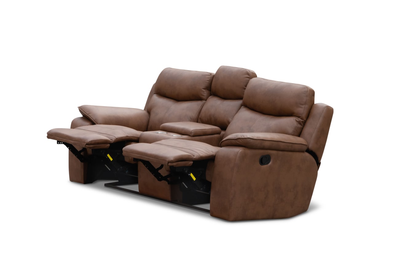 BURLINGTON FABRIC 2 Seater Manual Recliner with Console – image 5 of 14
