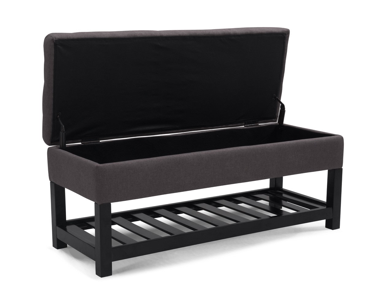 PRUDENCE Dk Grey Upholstered Bench – image 6 of 6