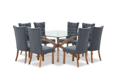 PROMENADE 9 Piece Dining Suite with Nottingham Dining Chairs