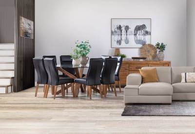 PROMENADE 9 Piece Dining Suite with Asheville Dining Chairs