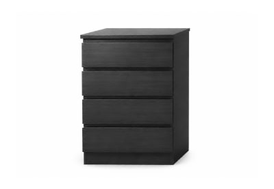 HOWARD Black 4 Drawer Narrow Tall Chest