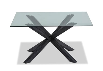PROMENADE Square Glass Top Dining Table