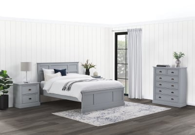 CHRYSTELLE 4 Piece Queen Bed Tall Chest Suite