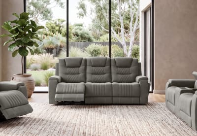 AGASSI FABRIC 3 Seater with Dual Motor Recliner