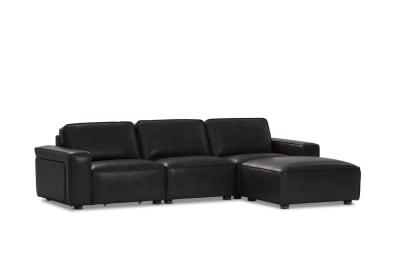 BARTELLE LEATHER 3.5 Seater Sofa with Ottoman.