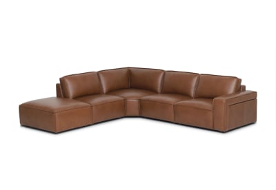 BARTELLE LEATHER 5 Piece LHF Corner Chaise