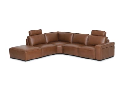 BARTELLE LEATHER 5 Piece LHF Corner Chaise