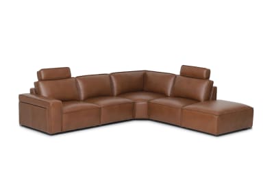 BARTELLE LEATHER 5 Piece RHF Corner Chaise