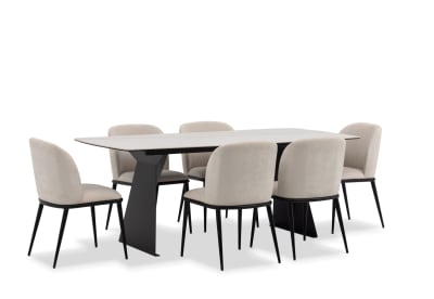 MACKINLEY 7 Piece Dining Suite with Cedric Dining Chairs