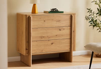 FONDI 3 Drawer Low Tall Chest