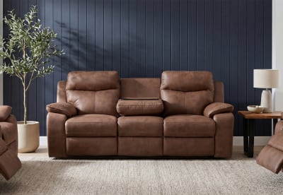 BURLINGTON FABRIC 3S Manual Recliner with Drop Down Table