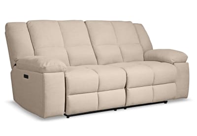 KRAVITZ FABRIC 3 Seater with 2 Inbuilt Electric Recliners