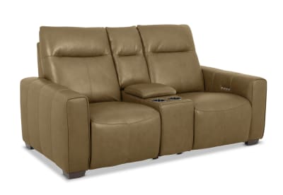 MATIAS LEATHER 2 Seater Electric Recliners with Console