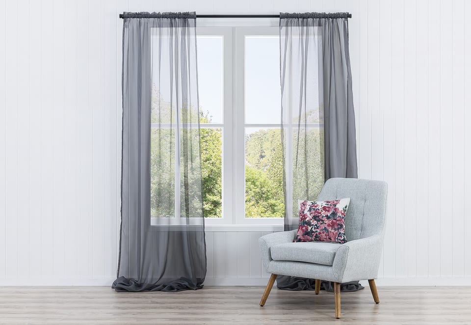 MIST Voile Rod Pocket Curtain with Hemming Tape 135 x 290cm