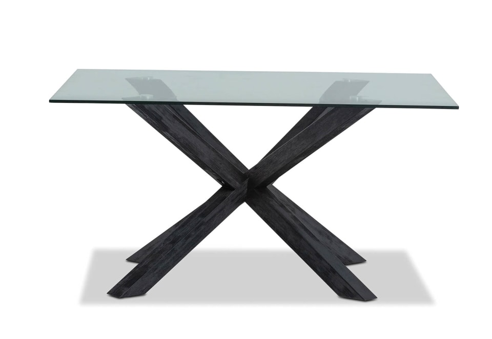 PROMENADE Square Glass Top Dining Table
