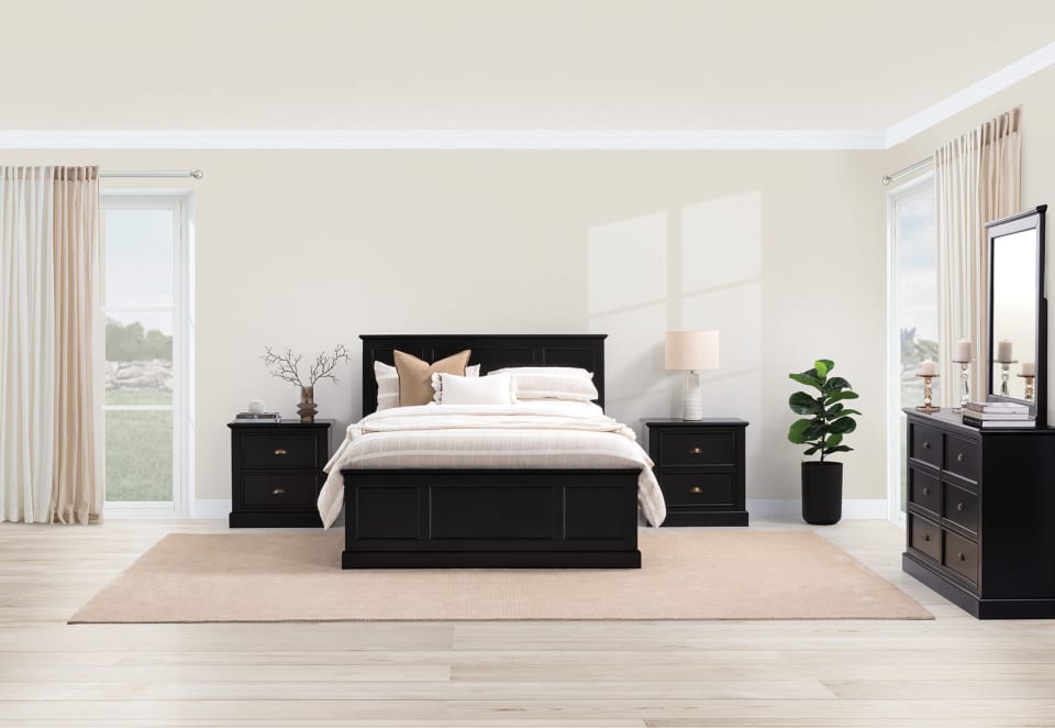 CHRYSTELLE 4 Piece Double Dresser Bedroom Suite.