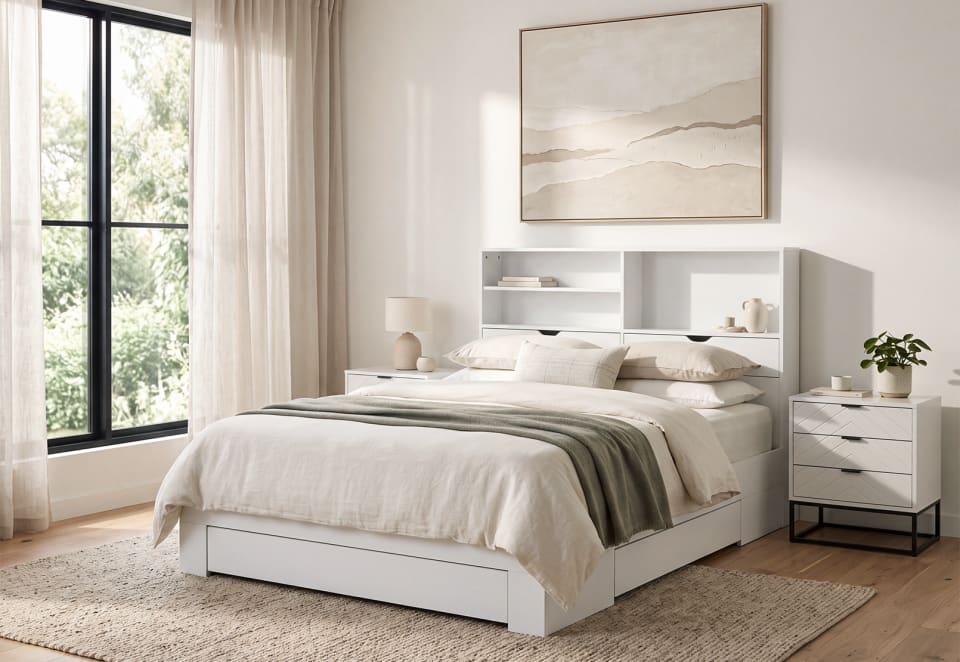 NIVA Queen Bed with Drawer