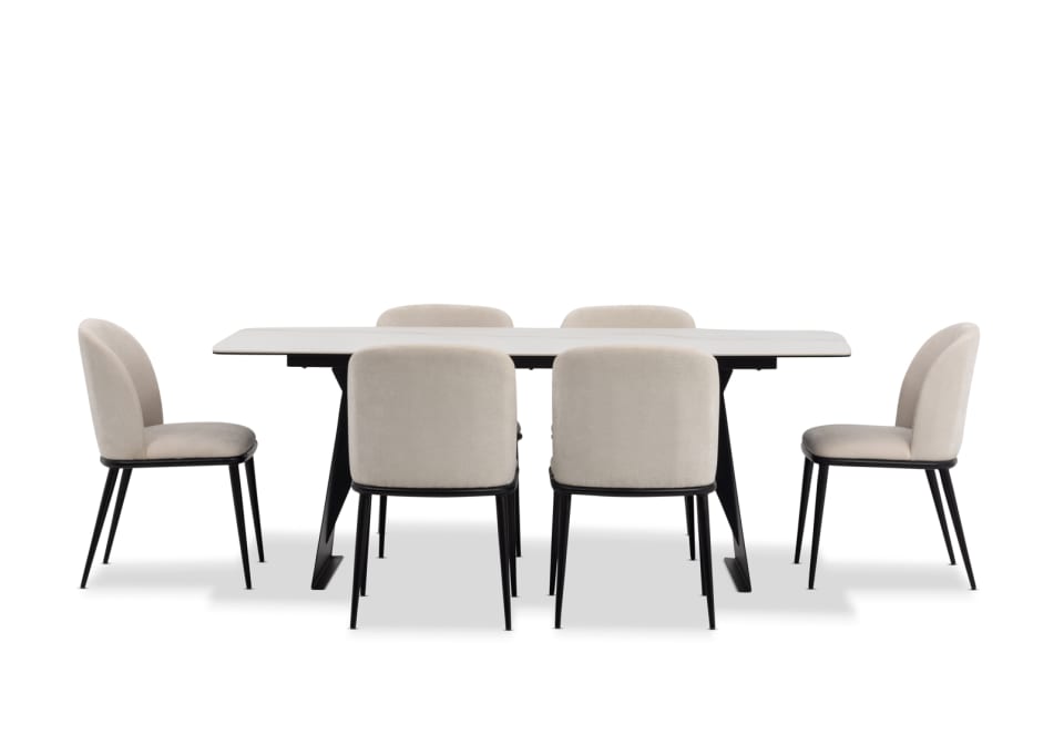 MACKINLEY 7 Piece Dining Suite with Cedric Dining Chairs