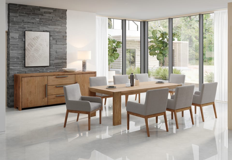 ROMULUS 9 Piece Dining Suitewith Lazarus Dining Chairs
